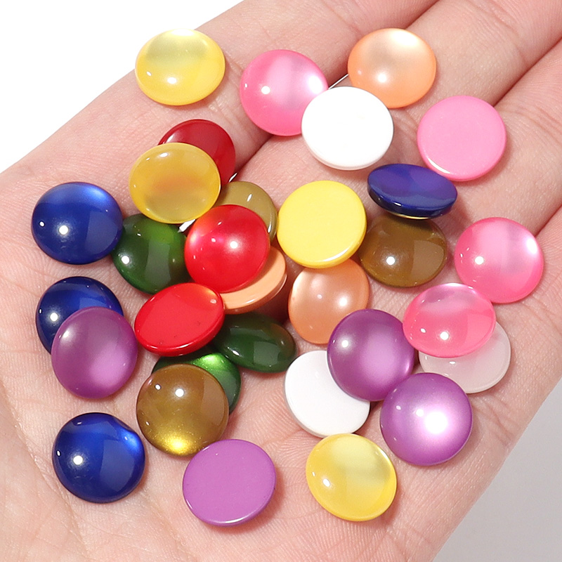 50pcs Mixed Color Resin Caboch - Jewelry Making Gemstones recension och pris